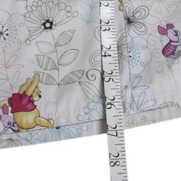 Disney Scrub Top Winnie the Pooh  Bear Piglet Medical Cream Size XL - Picture 12 of 14